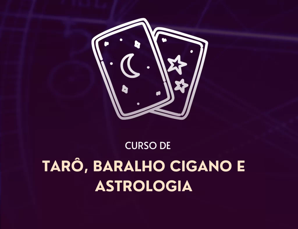Ícone de cartas de tarô místicas representando a conexão entre astrologia e oráculos.